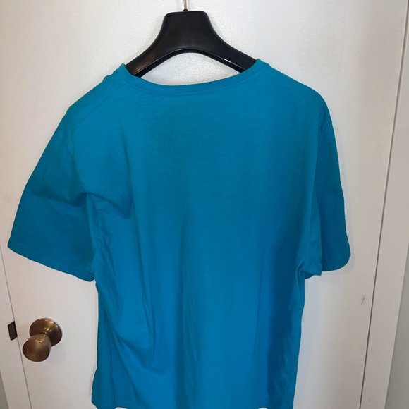 Unisex Tee Shirt by George. Large Teal Blue  in color. 100% Cotton. Great find. - Picture 5 of 6